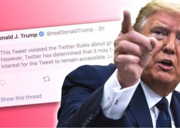 Twitter has hidden one of President Donald Trump's tweets from his profile