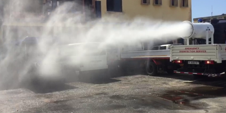 Disinfection exercise by Zoomlion and Ghana Police Service