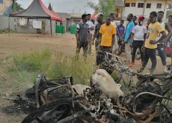 burnt motor bicycles