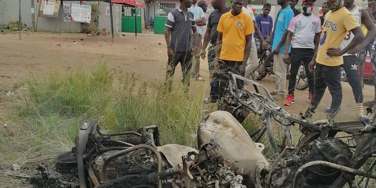 burnt motor bicycles