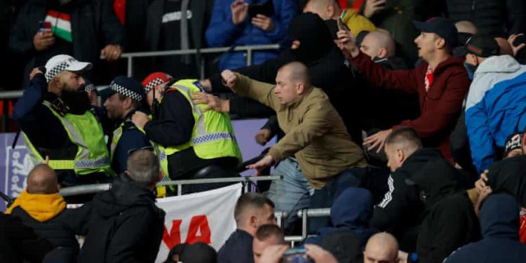 Hungary Fans Clash With Police After England Match At Wembley