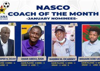 GPL Coach of the month of January shortlisted
