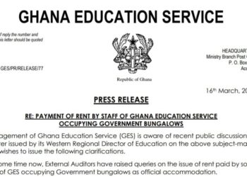 We fully endorse staff payment of rent for occupying government bungalows – GES Management
