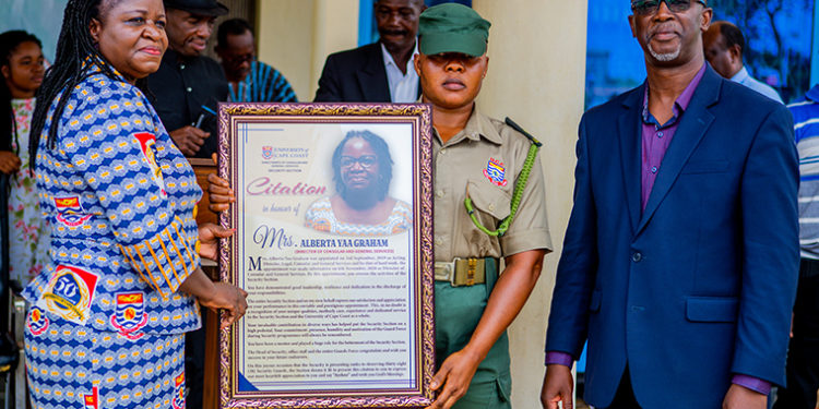 UCC Security Section Honours Mrs. Alberta Yaa Graham