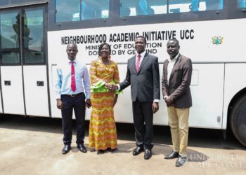 Minister of Education presents 66-Seater Bus to UCC