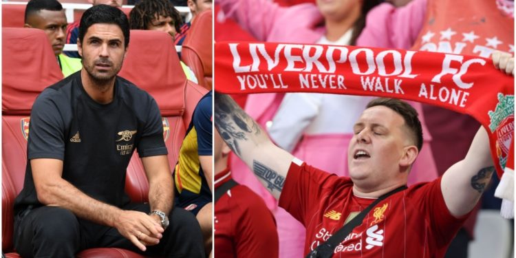 Arsenal players listen to Liverpool’s you’ll never walk alone whiles training