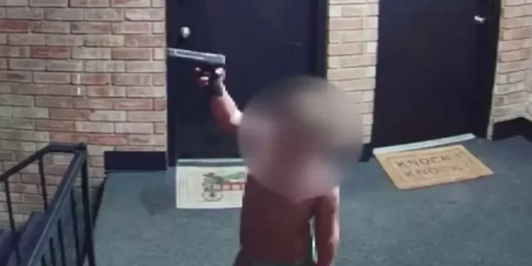 Man arrested on US TV after toddler filmed waving gun