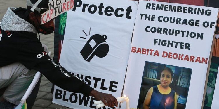 Corruption whistleblower flees South Africa