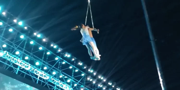 Chinese acrobat falls to her death during mid-air performance with husband