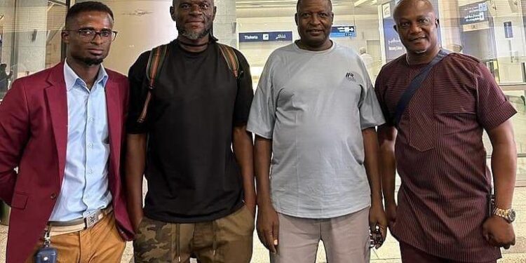 Kwesi Appiah and his assistants fly to Khartoum to start their work in Sudan.