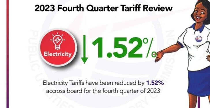 Electricity tariffs to be reduced by 1.52% between Dec and Feb 2024