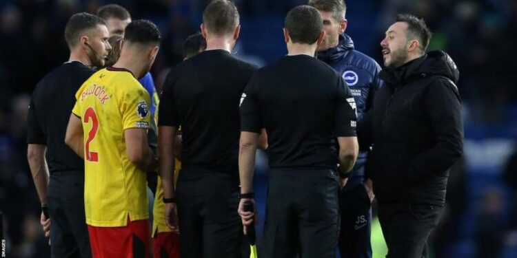 Roberto de Zerbi: Brighton boss warned over future conduct after comments about referees