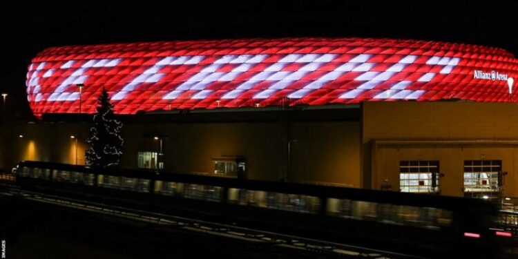 Franz Beckenbauer: Bayern Munich light up Allianz Arena in honour of German legend