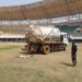 PHOTO: Maintaining the grass at the Aliu Mahama Stadium in Tamale