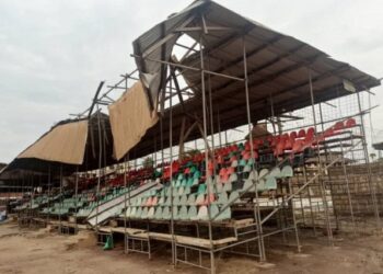 Rainstorm destroys VIP stand of Sunyani Coronation Park
