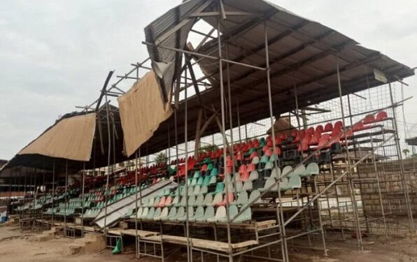 Rainstorm destroys VIP stand of Sunyani Coronation Park