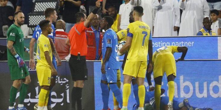 Cristiano Ronaldo sent off for Al-Nassr in Saudi Super Cup defeat to Al-Hilal