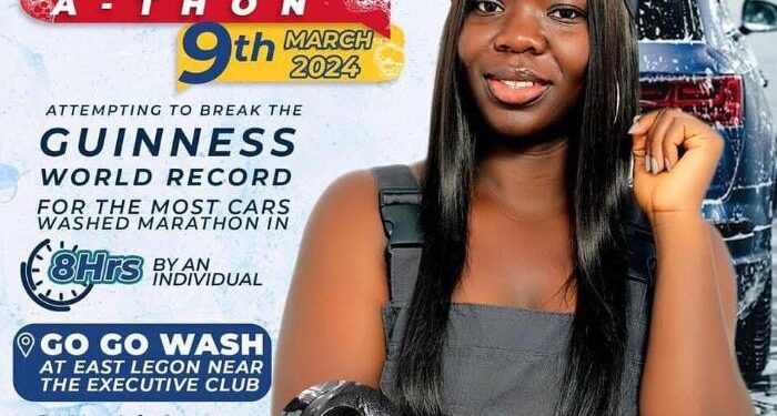 Felicity Asantewaa sets GWR for most cars washed in 8 hours by an individual