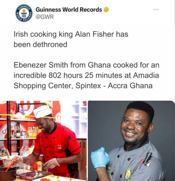 Chef Smith cook-a-thon holder in ghana not true