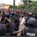 A nationwide demonstration organized by the National Democratic Congress (NDC) in protest against the Electoral Commission (EC) turned violent in Kumasi after police clashed with protesters at the Commission's regional office.