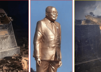 Akufo-Addo statue toppled again at Effia-Nkwanta Hospital