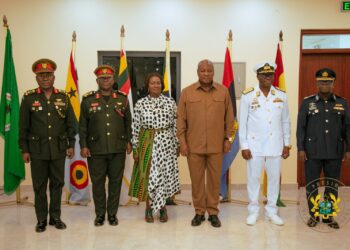 In his capacity as Commander-In-Chief of the Ghana Armed Forces, President John Dramani Mahama has announced the promotion of senior military officers to lead the country’s defence architecture, ahead of the formal handover by the outgoing Armed Forces administration.