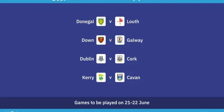Dublin faces Cork after Down draws with Galway.