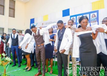 The University of Cape Coast (UCC) School of Optometry and Vision Sciences (SOVS) has reached a significant milestone in its history with the successful hosting of its maiden White Coat Ceremony, held on Friday, July 11, 2025.