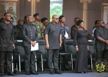 President John Dramani Mahama on Sunday, August 10, 2025 led Ghanaians in solemn burial rites for two high-profile public servants former Minister of Environment, Science, Technology and Innovation, Alhaji Dr. Ibrahim Murtala Mohammed, and former Acting Deputy National Security Coordinator, Alhaji Muniru Mohammed Limuna.