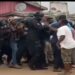 Police in Akwatia have taken into custody a man accused of tearing down campaign posters at a polling station during today’s by-election.