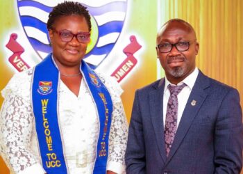 The High Commissioner-Designate to Canada, Professor Dora Francisca Edu-Buandoh, has paid a courtesy visit to the Acting Vice-Chancellor of the University of Cape Coast (UCC), Professor Dennis Worlanyo Aheto.