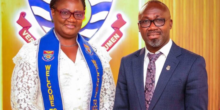 The High Commissioner-Designate to Canada, Professor Dora Francisca Edu-Buandoh, has paid a courtesy visit to the Acting Vice-Chancellor of the University of Cape Coast (UCC), Professor Dennis Worlanyo Aheto.