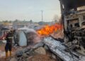 The Ghana National Fire Service (GNFS) has confirmed that twelve of its personnel sustained injuries following a tanker explosion during firefighting operations at Gomoa Potsin.