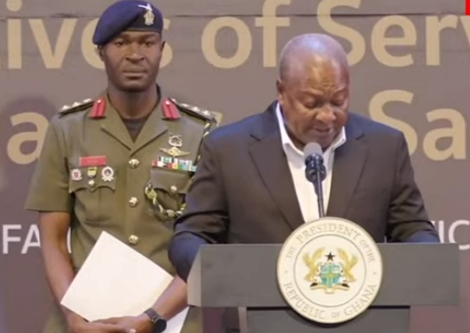 Mahama Calls for Unity at Memorial for 8 Fallen Officers